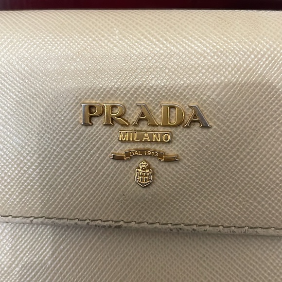 Prada Saffiano Tan Leather Long Fold Over Wallet Purse - Picture 3 of 14